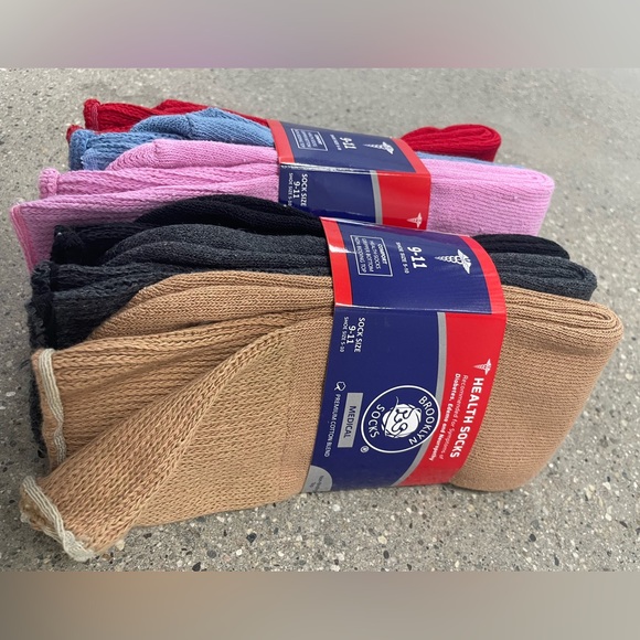 NWT 6 Pairs Cotton Medical Diabetic Non-Binding Neuropathy Crew Socks size 5-10 - Picture 4 of 7